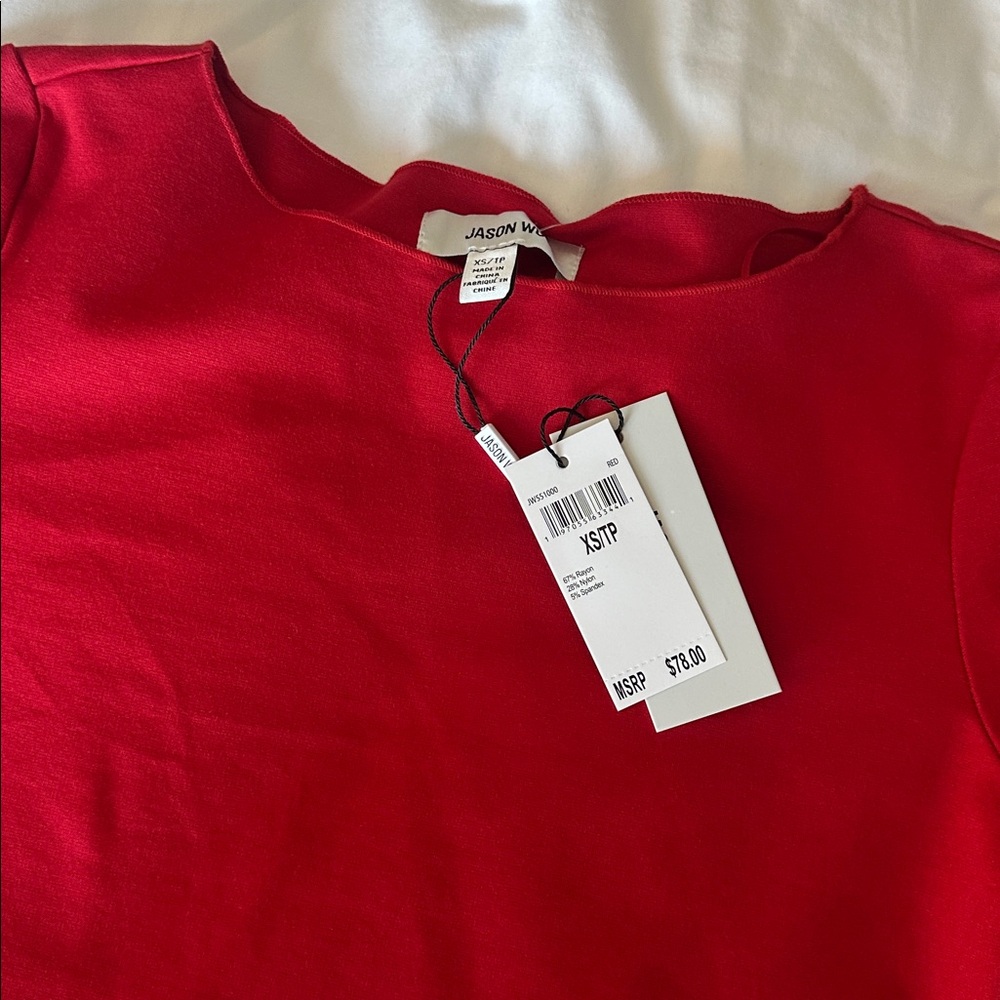 Jason Wu Vibrant Red Top - Picture 2 of 5